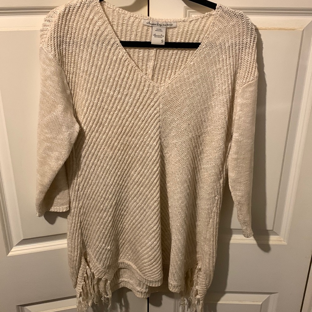 Oversized fringe sweater